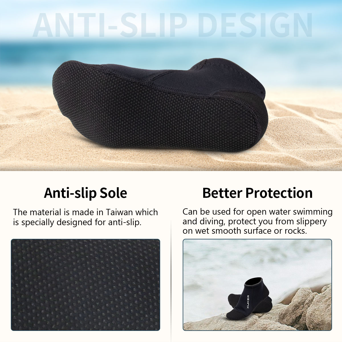 3mm Neoprene Socks Beach Volle - Snorkel Dry Top review and price