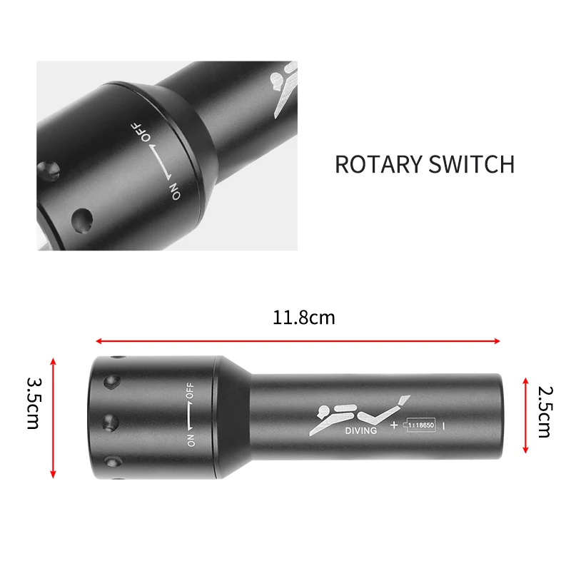 New T6 LED Diving Torch Long-R - Underwater Flashlight review and price