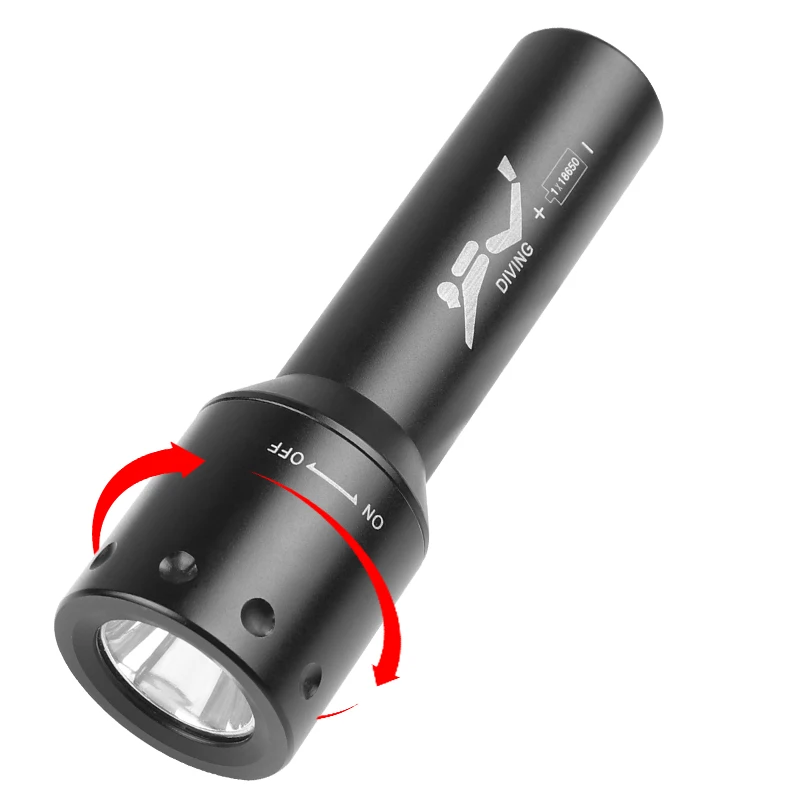 New T6 LED Diving Torch Long-R - Underwater Flashlight review and price